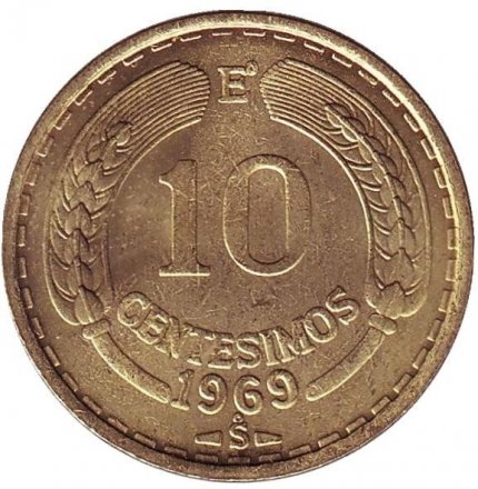 Чили 10 сентесимо 1969 год - Кондор