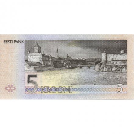 Эстония 5 крон 1994 (1997) год - Пауль Керес. Замок Германа UNC