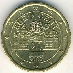 Австрия 20 евроцентов 2007 год