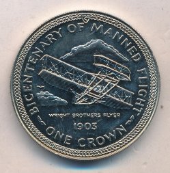 Остров Мэн 1 крона 1983 год - 200-летие первого управляемого полета
