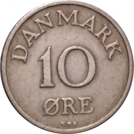 Дания 10 эре 1950 год