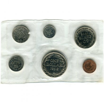 Набор из 6 монет Либерия 1968 год (в конверте)