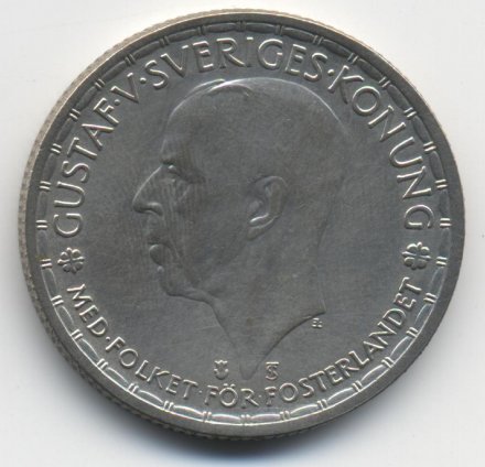 Швеция 2 кроны 1947 год - Король Густав V