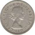 Великобритания 6 пенсов 1961 год - Флора: лук-порей, роза, чертополох и трилистник
