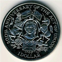 Виргинские острова 1 доллар 2007 год