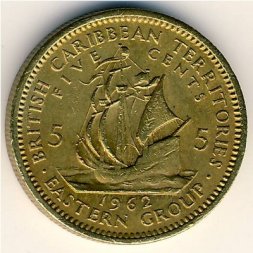 Восточные Карибы 5 центов 1962 год