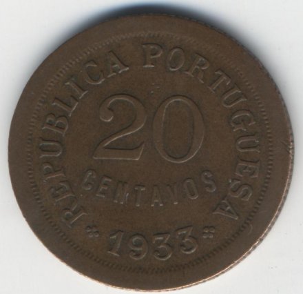 Гвинея-Бисау 20 сентаво 1933 год