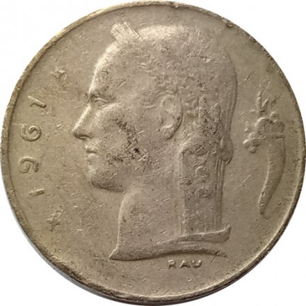 Бельгия 1 франк 1961 год - BELGIQUE