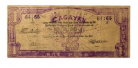 Филиппины Провинция Кагаян сертификат 1 песо 1942-1944 год - сиреневый фон - VF