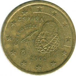 Испания 50 евроцентов 2002 год - Мигель Сервантес де Сааведра