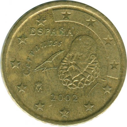 Испания 50 евроцентов 2002 год - Мигель Сервантес де Сааведра