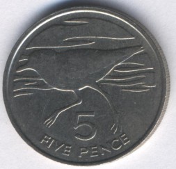 Остров Святой Елены и острова Вознесения 5 пенсов 1984 год