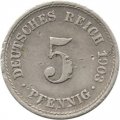 Германия 5 пфеннигов 1903 год (F)