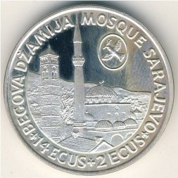 Босния и Герцеговина 14 экю + 2 экю 1993 год
