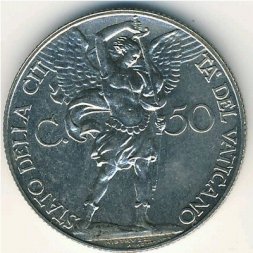 Ватикан 50 чентезимо 1929 год