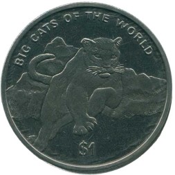Сьерра-Леоне 1 доллар 2001 год - Большие кошки мира. Пума