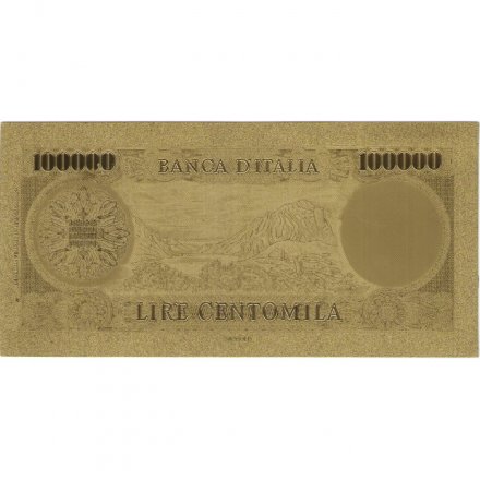 Сувенирная банкнота Италия 100000 лир (золотые) - UNC
