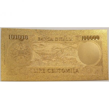 Сувенирная банкнота Италия 100000 лир (золотые) - UNC