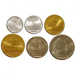 Набор из 6 монет Перу 2007-2008 год