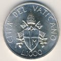 Ватикан 1000 лир 1989 год