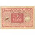 Веймарская Республика 2 марки 1920 год - красная печать - UNC
