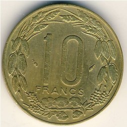 Монета Центральная Африка 10 франков 1983 год