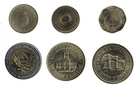 Набор из 6 монет Аргентина 1992 - 1994 год 