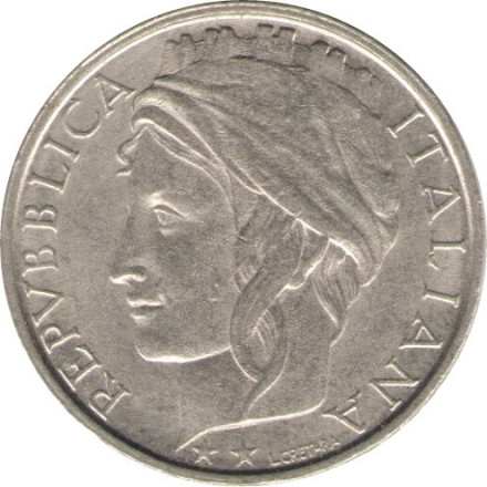 Италия 100 лир 1994 год - Фауна. Дельфин и птица