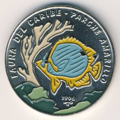 Куба 1 песо 1996 год - Карибская фауна. Жёлтый окунь