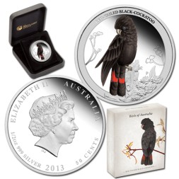 Монета Австралия 50 центов 2013 год - Птицы Австралии. Черный краснохвостый какаду