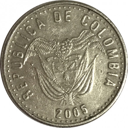 Колумбия 50 песо 2005 год