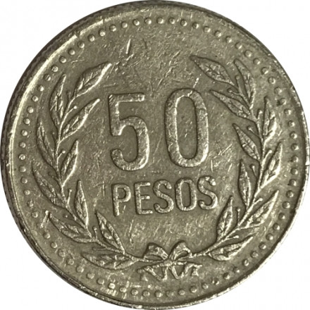 Колумбия 50 песо 2005 год