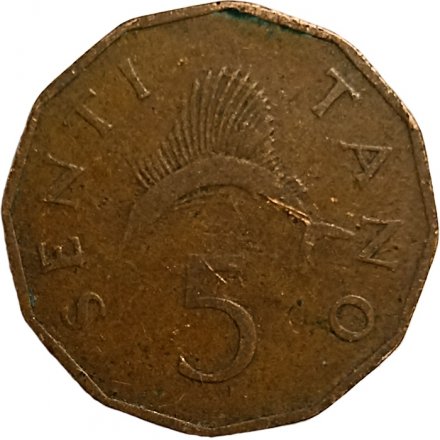 Танзания 5 сенти 1966 год
