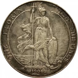 Великобритания 2 шиллинга (1 флорин) 1906 год