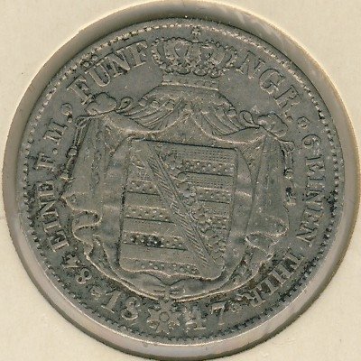 Саксония 1/6 талера 1847 год