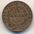 Британская Индия 1/12 анны 1835 год (медальное отношение аверс/реверс (0°))