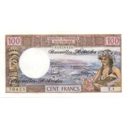 Новые Гебриды 100 франков 1977 год  - UNC