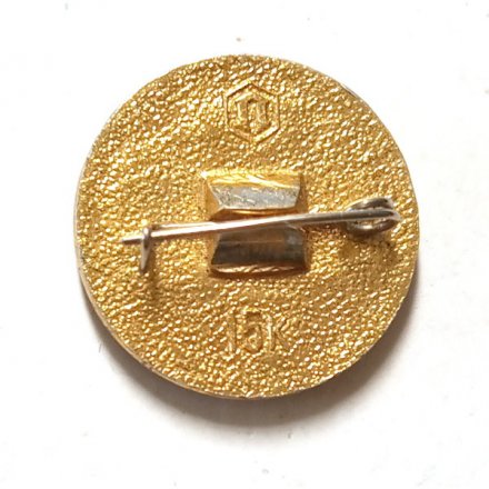 Значок В.И. Ленин, голова, круглый, золотистый