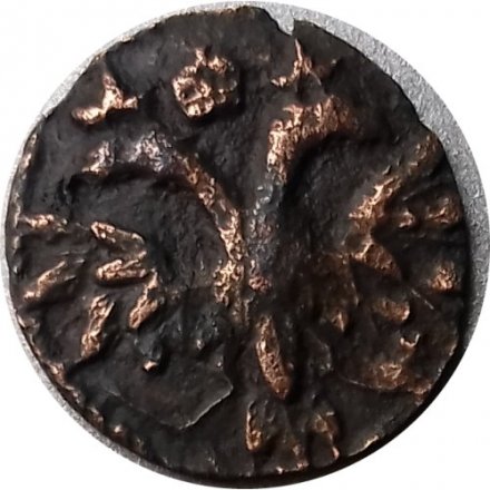 Полушка 1719 год ВРП Пётр I (1699 - 1725) - дата арабскими цифрами VF+