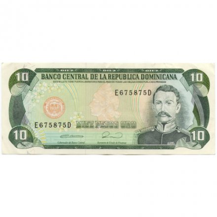 Доминикана 10 песо 1990 год - XF-