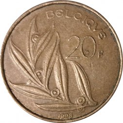 Бельгия 20 франков 1993 год BELGIQUE