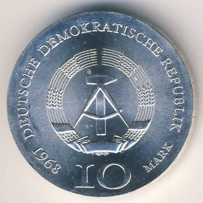ГДР 10 марок 1968 год