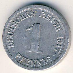Германия 1 пфенниг 1917 год (F)