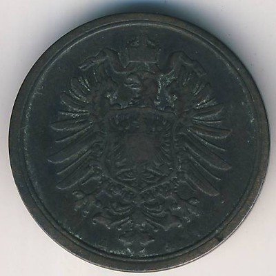 Германия 2 пфеннига 1876 год (A)