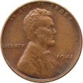 США 1 цент 1941 год - Авраам Линкольн (без отметки МД)