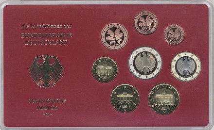 Евро серия Proof Германия 2003 год - Монетный двор «G» (8 монет)