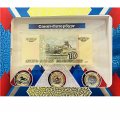 Санкт-Петербург - Набор цветных и гравированных монет на планшете с банкнотой  