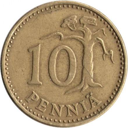 Финляндия 10 пенни 1963 год