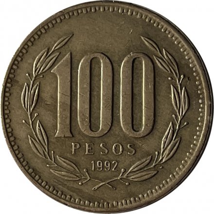 Чили 100 песо 1992 год