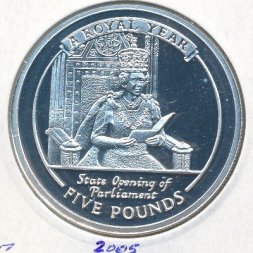 Гибралтар 5 фунтов 2005 год